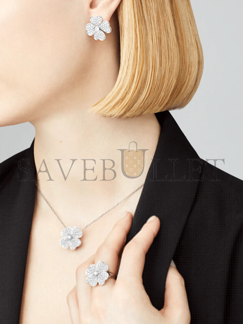 V*N CL*F arpels cosmos earrings, medium model - white gold, diamond  vcaro68j00