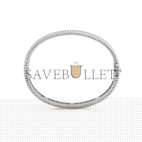 V*N CL*F arpels perlÉe diamonds bracelet, 3 rows, small model - white gold, diamond  vcaro14800