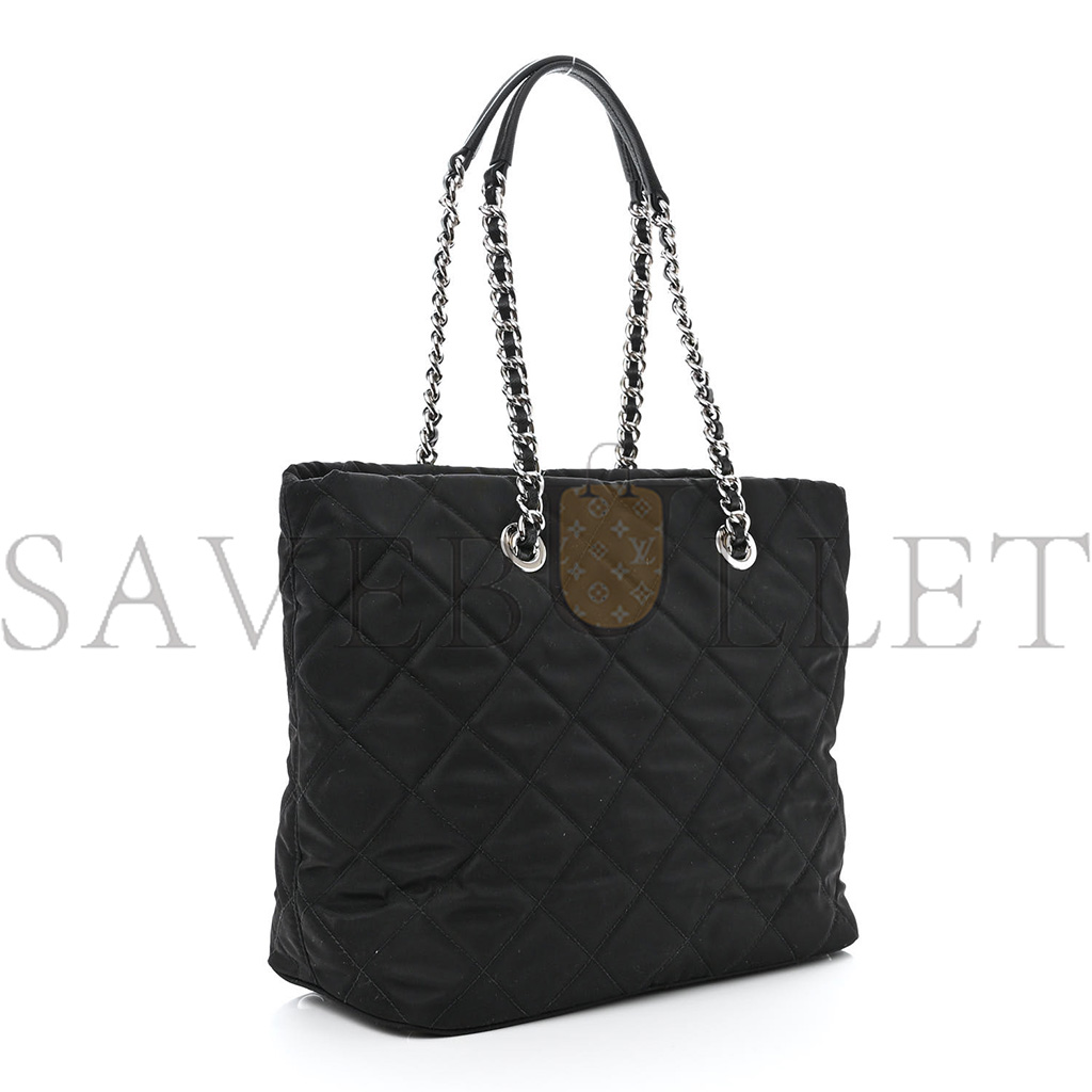 Pra*a nylon tessuto impuntu quilted shoulder bag black (30*25*14cm)