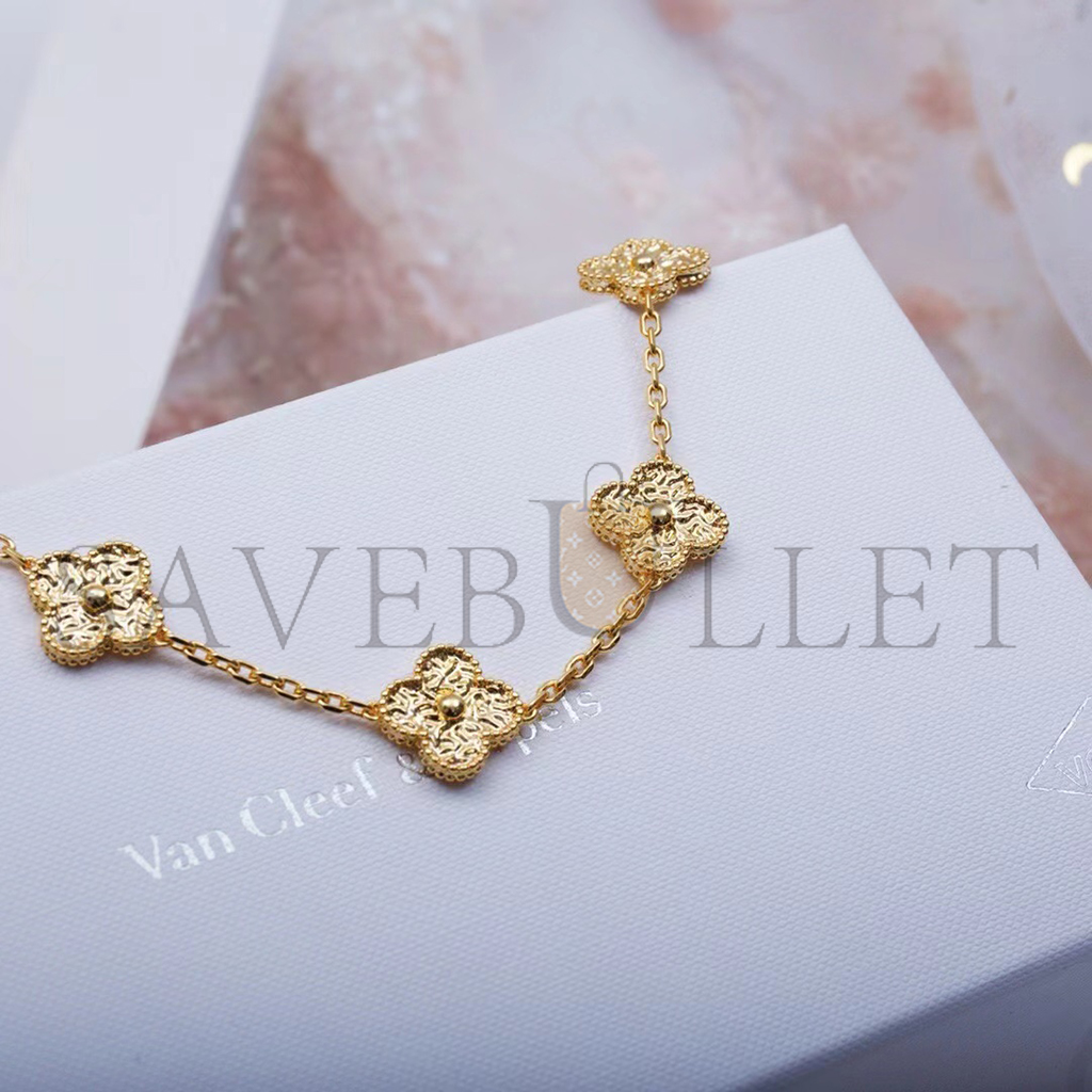 V*N CL*F arpels vintage alhambra bracelet, 5 motifs - yellow gold  vcaro1ie00