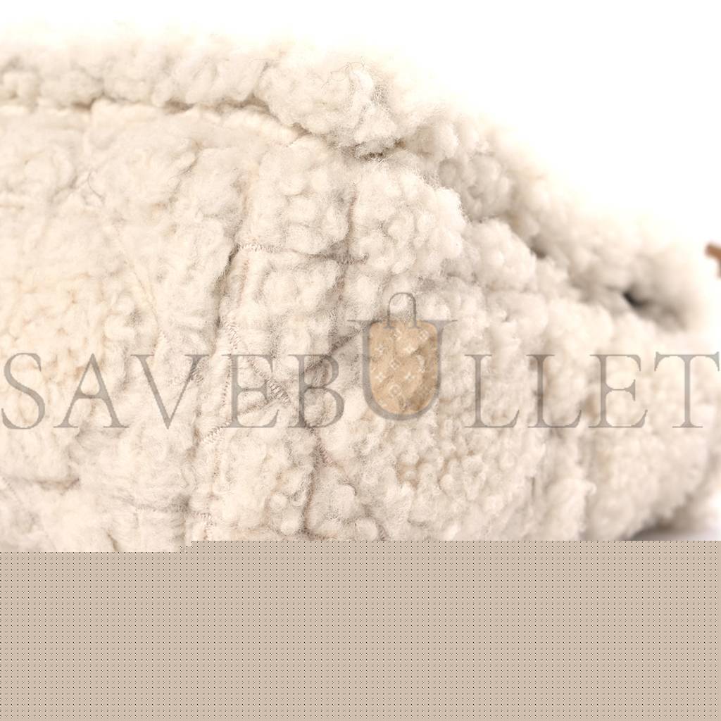 D*or shearling cannage medium caro bag natural (29*17*9.5cm)